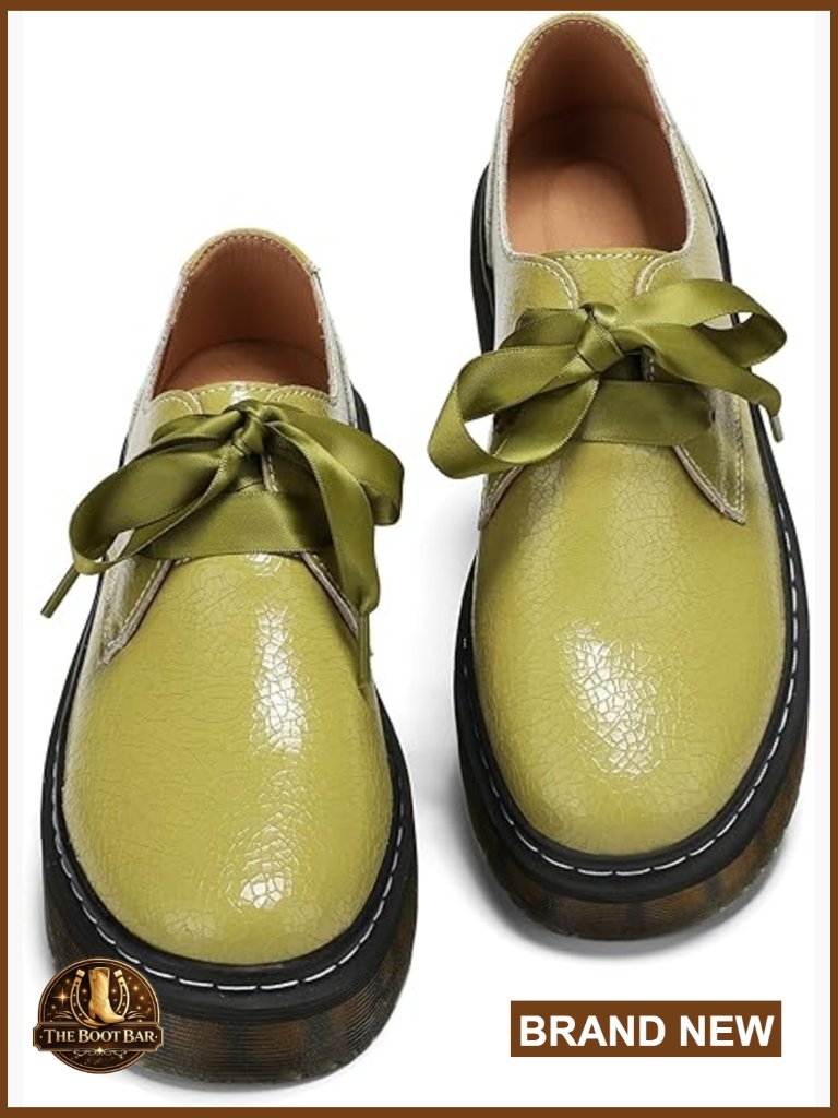 Leather Lace-Up Platform Loafers Chunky Lug Sole Oxford Business Shoes